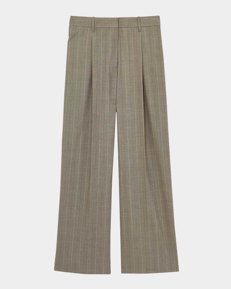 Tallulah Pleated High-Rise Pinstripe Pants